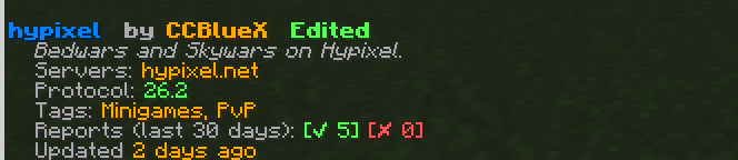 Edited config