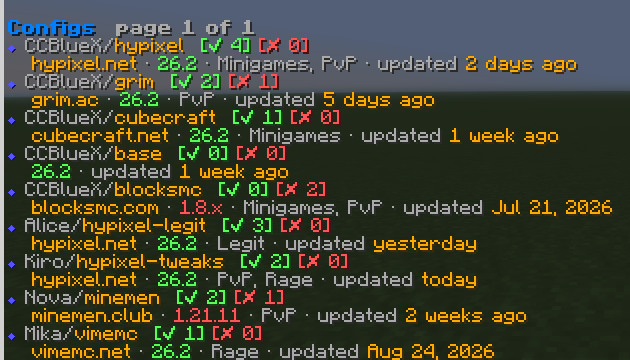 Config list