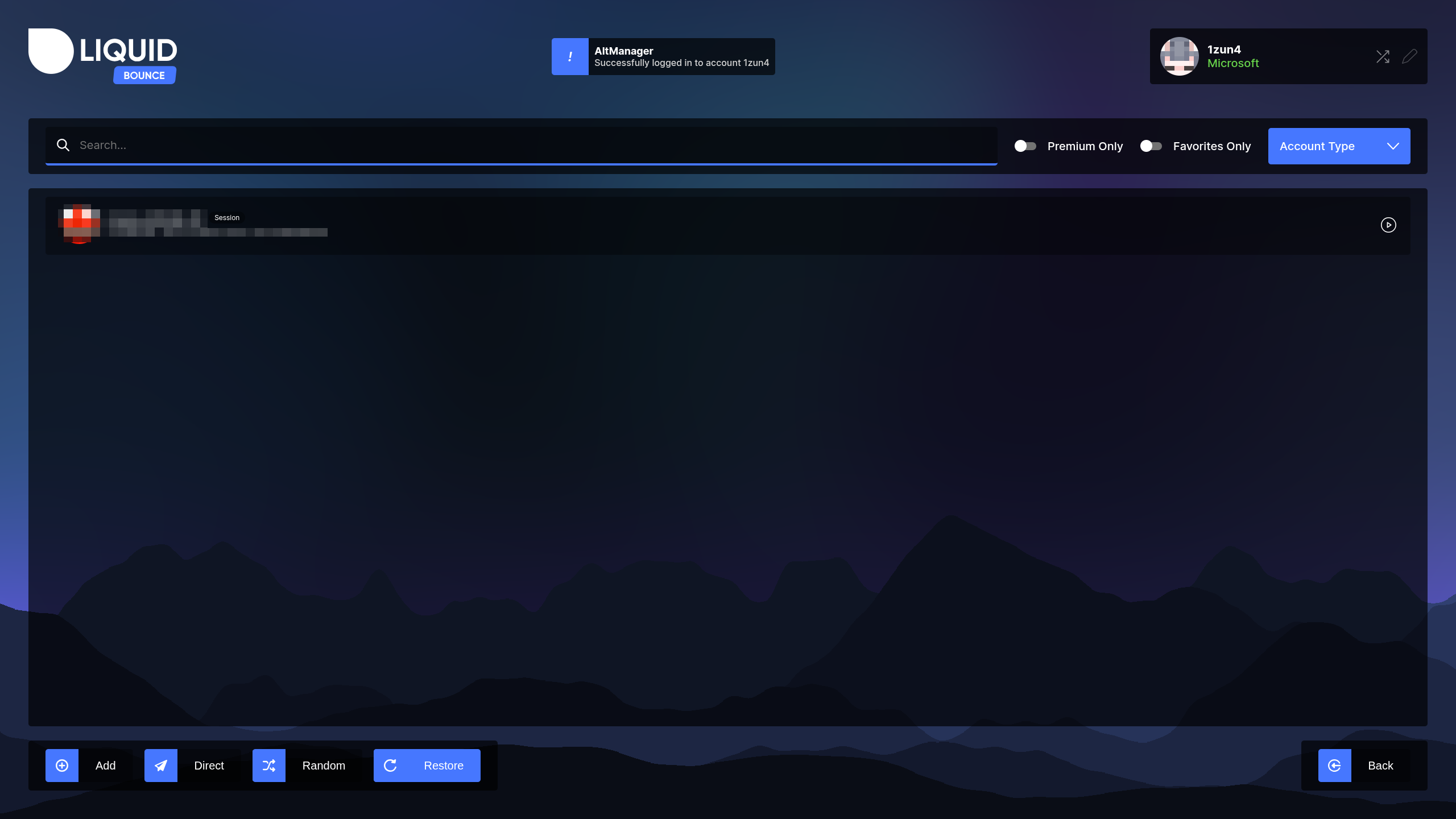 Restore Original Account