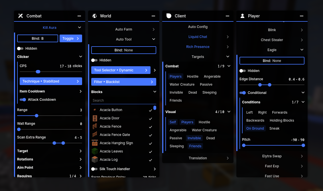 Module Settings Panels