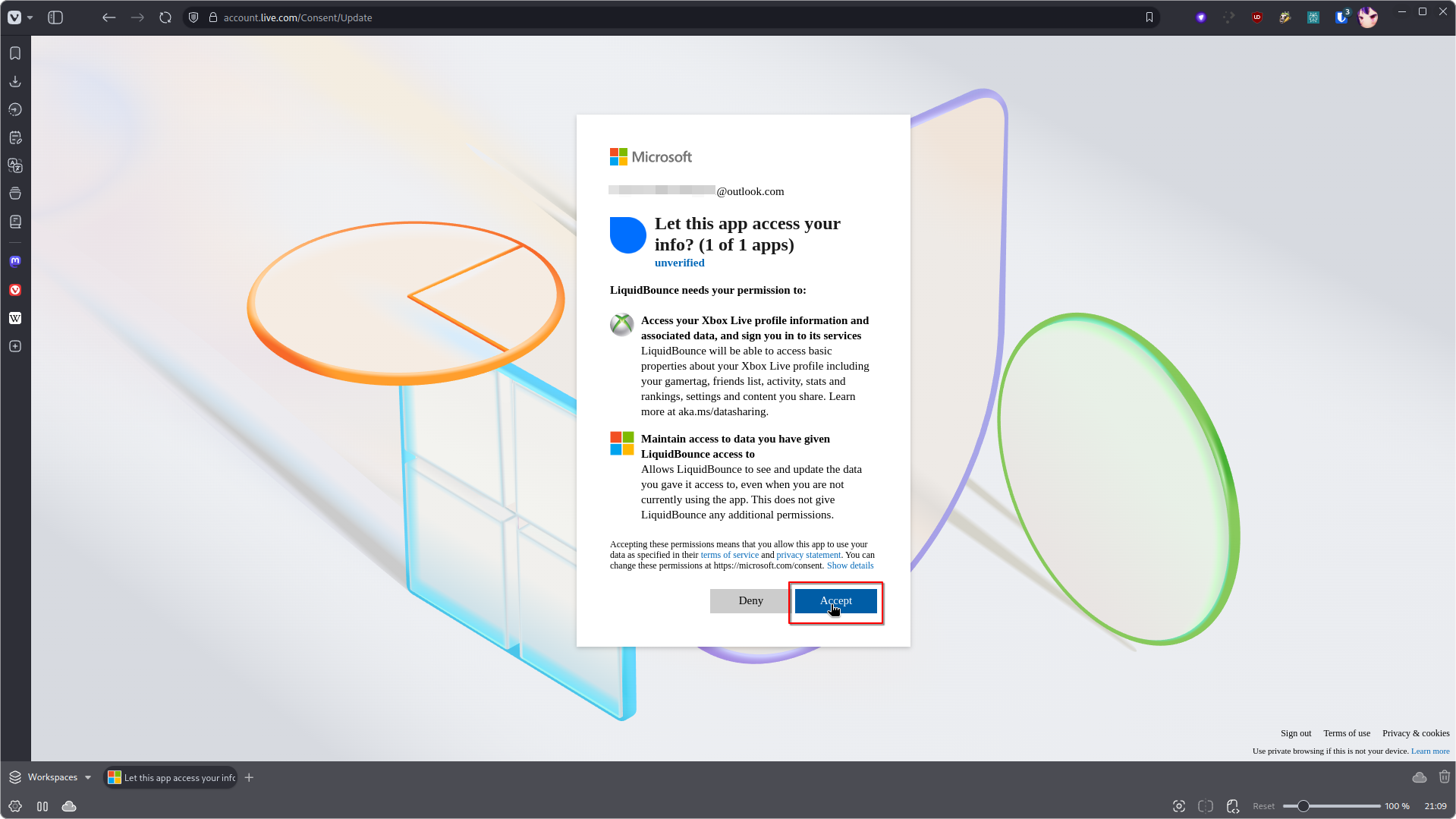 Accept Microsoft Terms